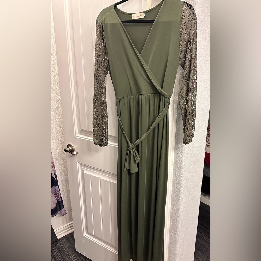 Olive green Maxi dress